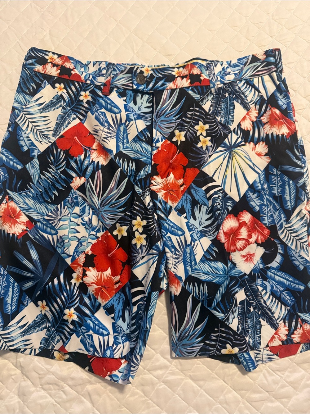 Loudmouth Men's Tropical Floral Shorts - Blue & Red